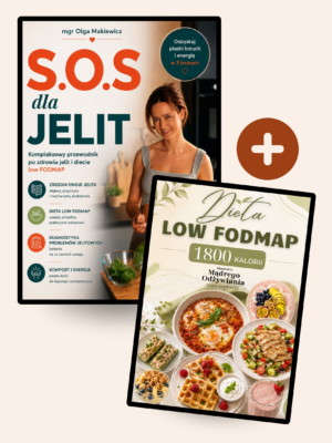 Pakiet e-book "S.O.S. dla jelit" + Dieta low fodmap. Jadłospis 1800 kcal
